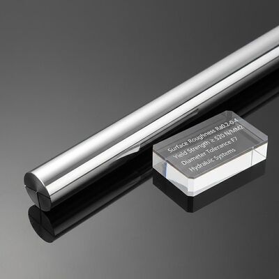 خرید میله پیستون کروم با زبری سطح Ra0.2-0.4 با استحکام تسلیم حداقل 520 N/MM2 و تلرانس قطر F7 برای سیستم های هیدرولیک تولید آنلاین